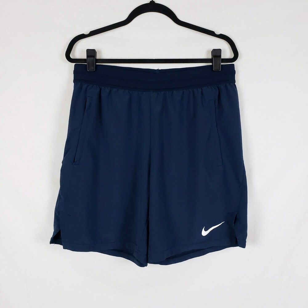 Nike Pro DriFit Vent Max Shorts Mens L Navy Blue Running Training Gym Workout